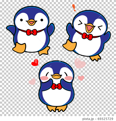 ペンギン かわいい イラスト素材 セットのイラスト素材